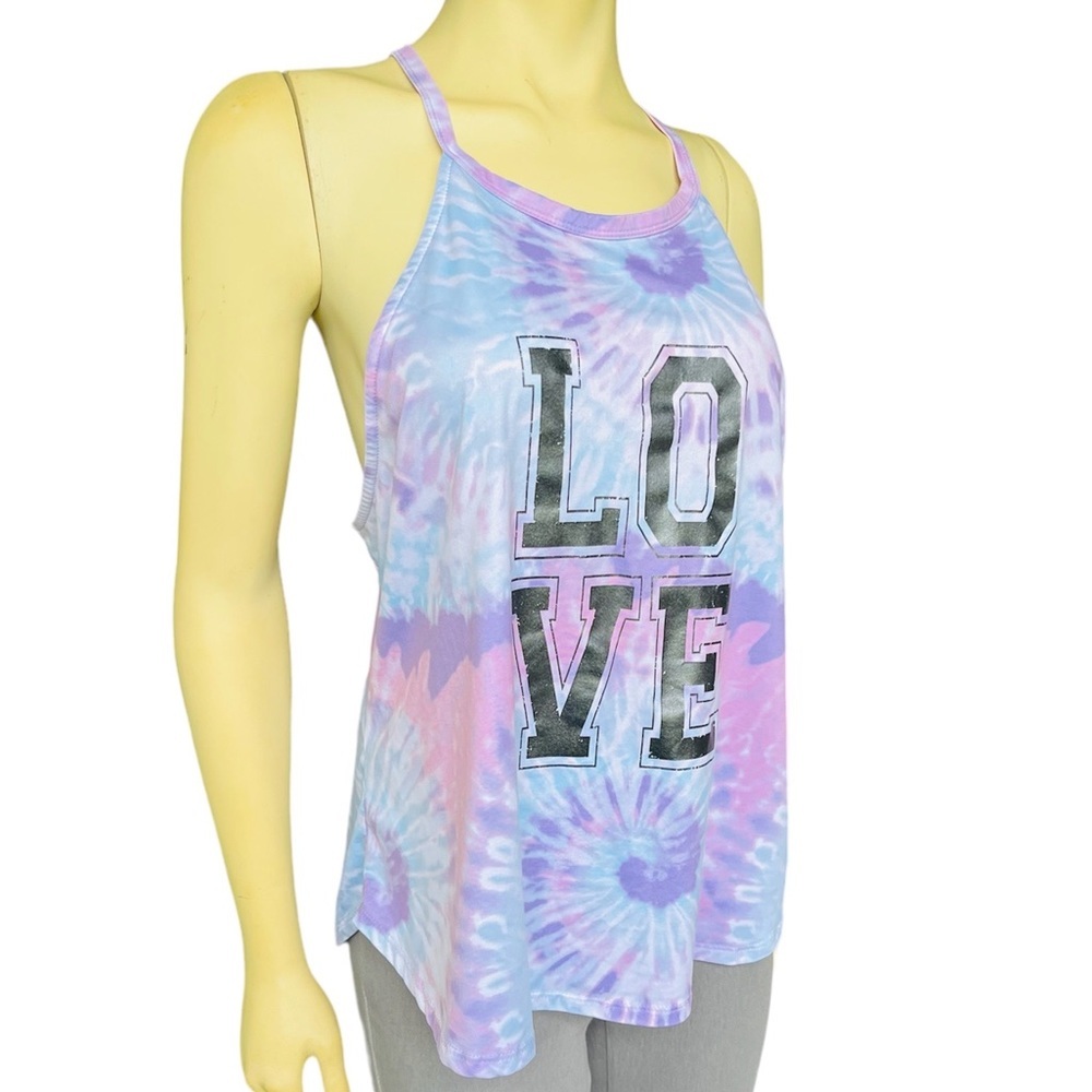 No Boundaries Women’s Tie Dye Open Back Tank Top Shirt
